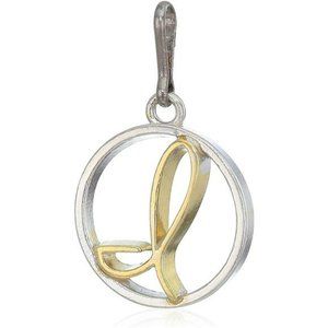 Women's Initial I Two Tone Charm Sterling Silver, Expandable